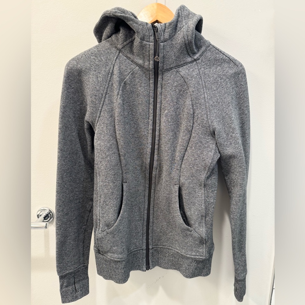 Lululemon Women’s Full Length Scuba Zip-Up Sweater - Charcoal - Size 8